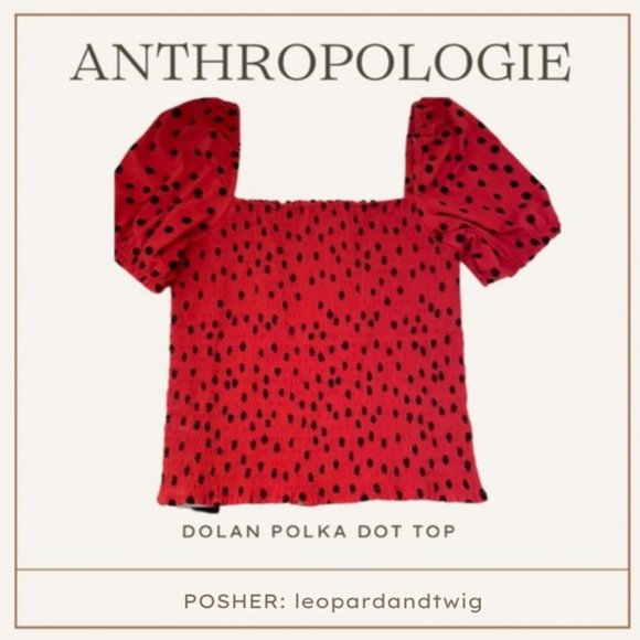 Anthropologie Tops - Anthropologie polka dot Dolan blouse